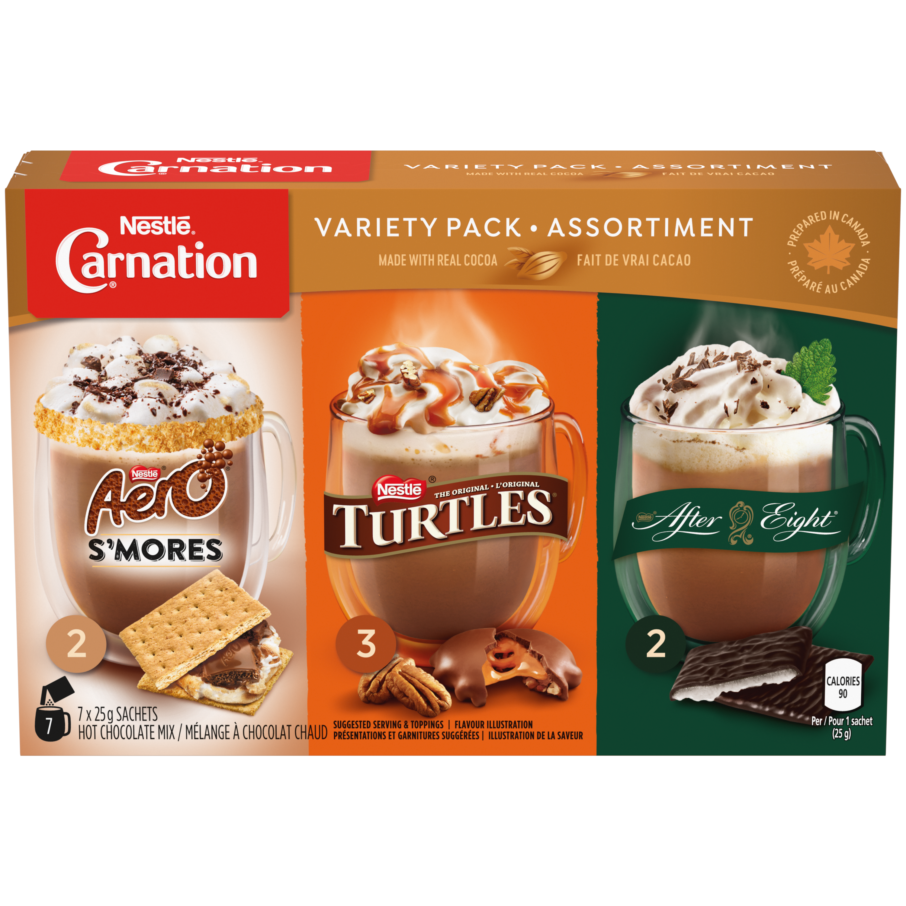 CARNATION Variety Pack Hot Chocolate Carton 7 x 25 g