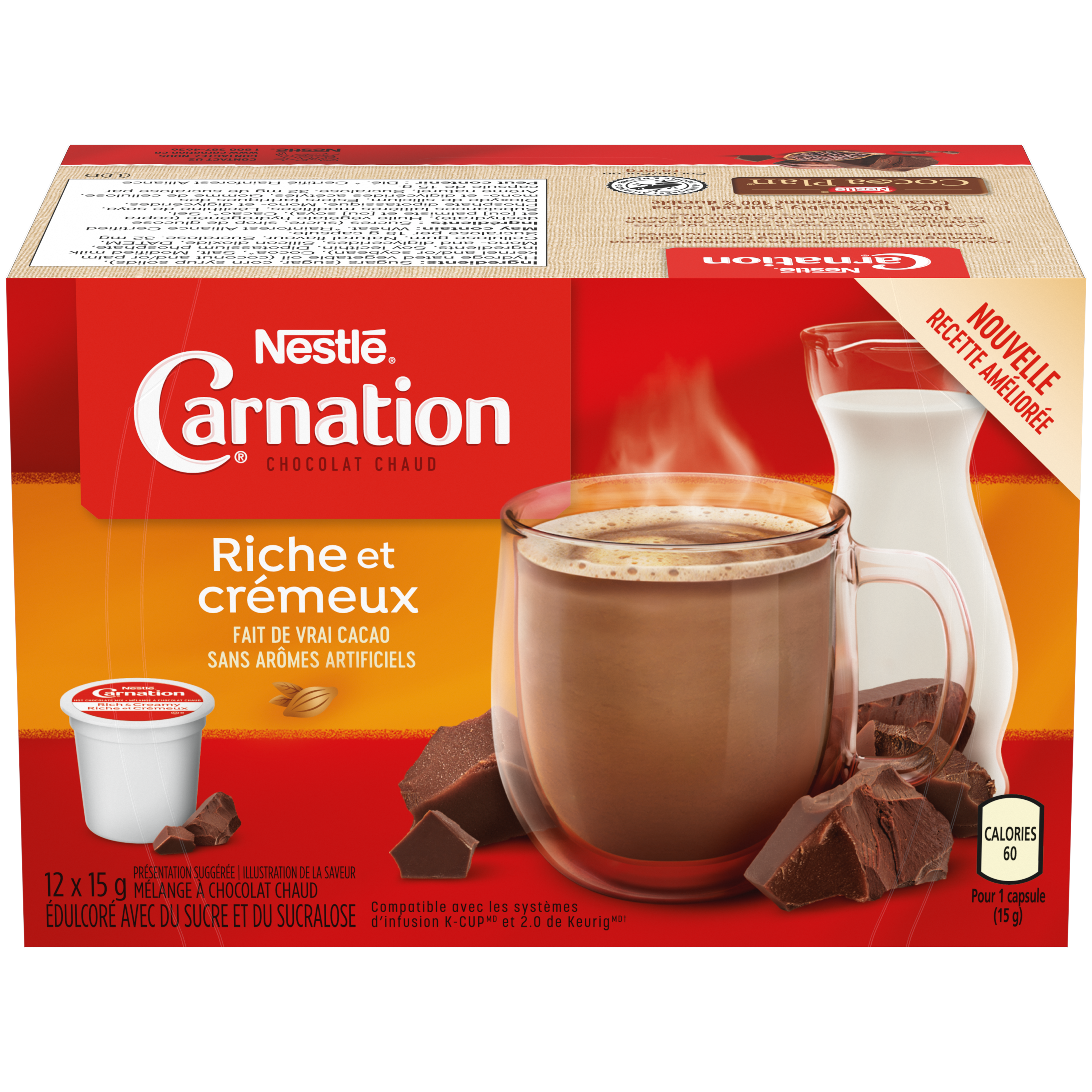 Choc. chaud NESTLÉ CARNATION Riche et crémeux, Keurig, 