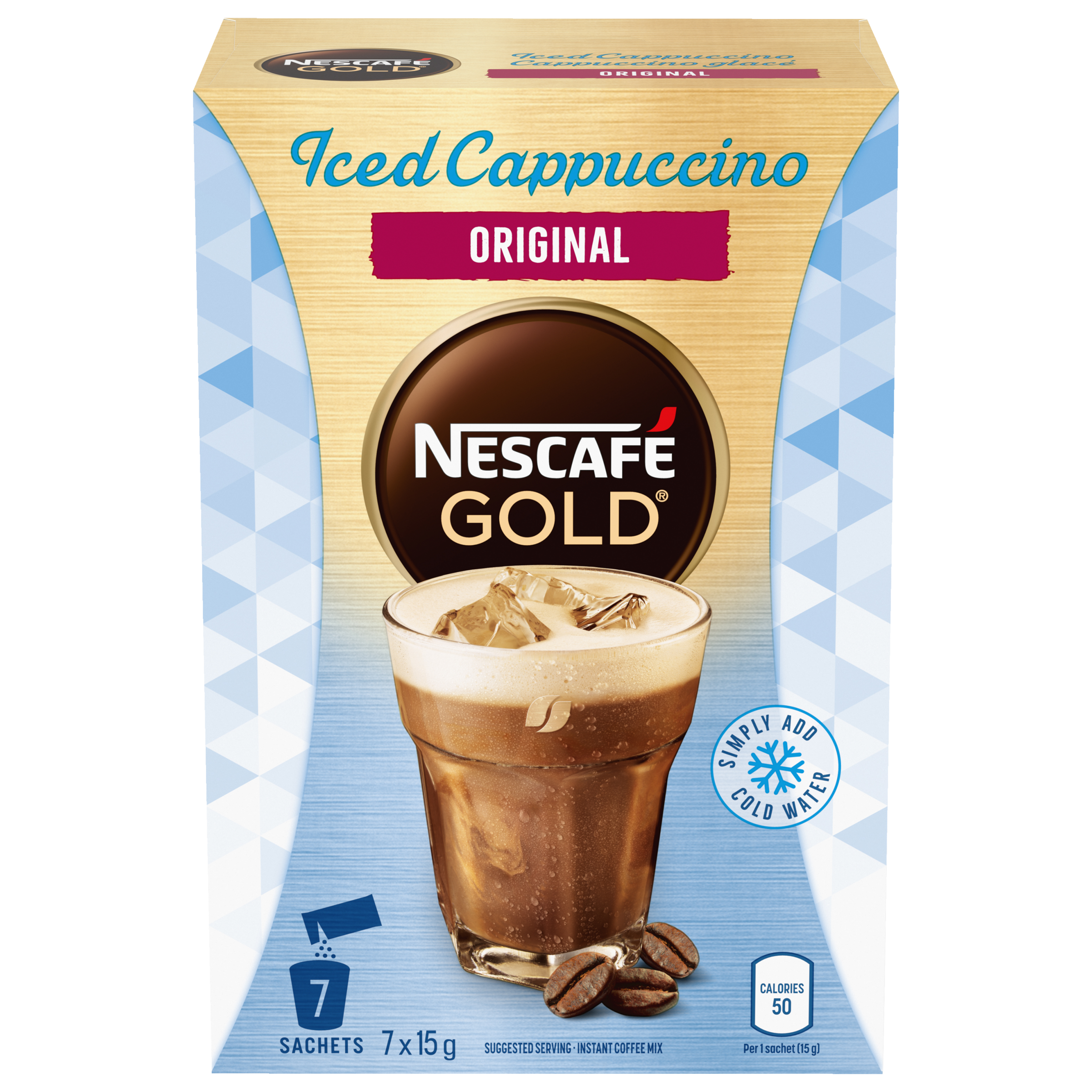 NESCAFÉ GOLD Iced Cappuccino Original, 7 x 15 g Sachets