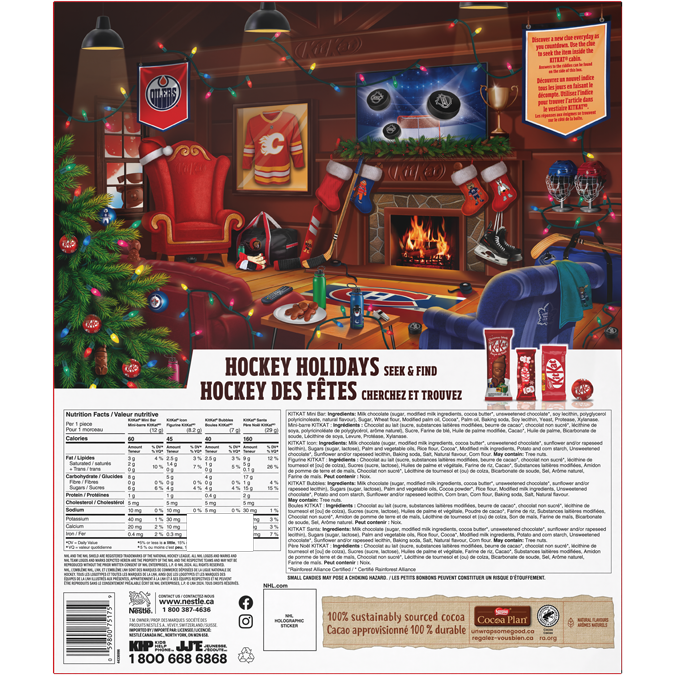 KIT KAT NHL Advent Calendar back view