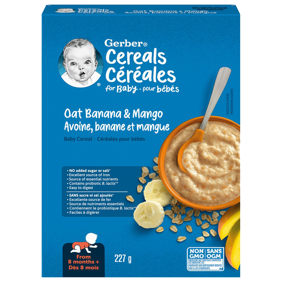 Gerber® Oat Banana and Mango Baby Cereal 