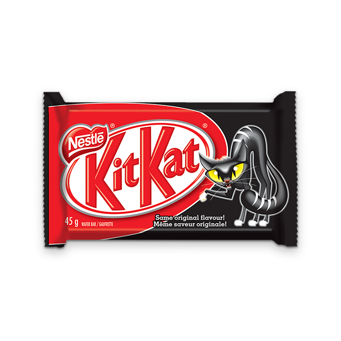 KIT KAT Chocolate Bar in a Halloween themed package, 45 grams.