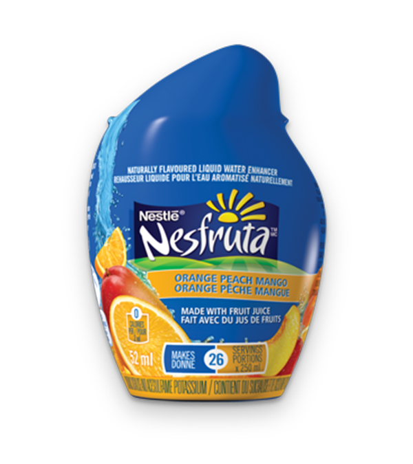 NESFRUTA Orange Peach Mango, Naturally Flavoured Liquid Water Enhancer, 52ml makes 26 servings.