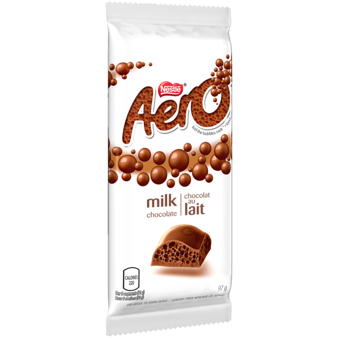 AERO Milk Chocolate Bar, 97 grams.