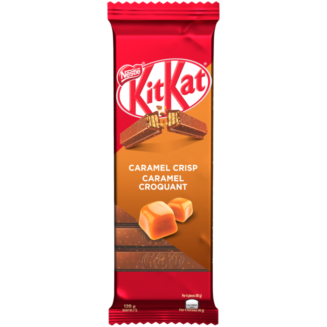 KIT KAT Chocolate Caramel Crisp, 120 grams.