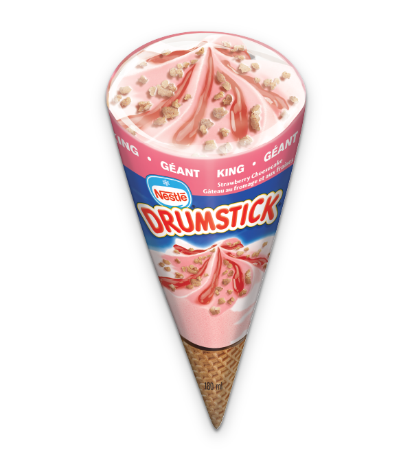 DRUMSTICK Strawberry Cheesecake Frozen Desert Cone, 180 ml.