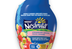 NESFRUTA Fraise Banane, Rehausseur d'eau liquide naturellement aromatisé. 52 ml donne 26 portions.