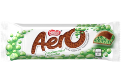 Barre de chocolat à bulles à la menthe poivrée AERO, 41 grammes.